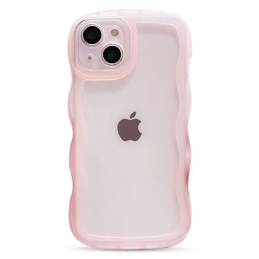 Cute transparent curly wave phone case for iPhone 15-11